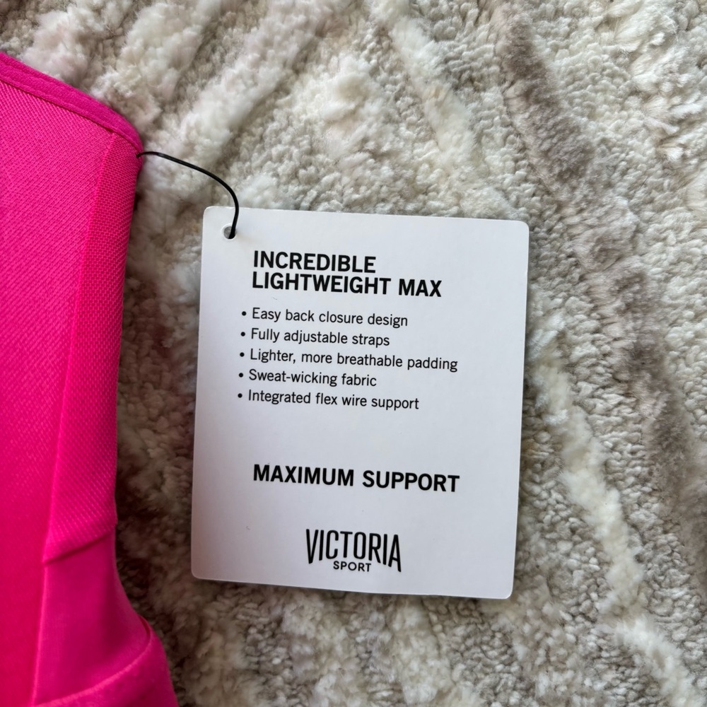 Victoria's Secret Sports Bra 32DD Pink‎ Incredibly Lightweight Gym Workout - Picture 5 of 8